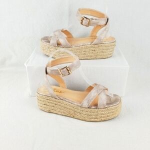 Lulus platform espadrille sandals size 7
